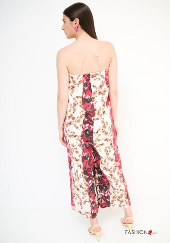 Blätterdruck ärmellos wide leg Overall aus Baumwolle mit gummizug - ph 3