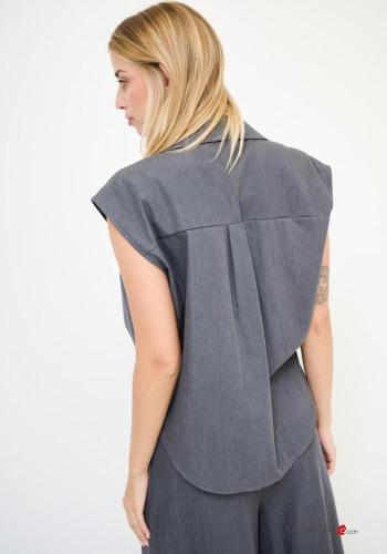 Camicia in Cotone senza maniche con colletto con bottoni - ph 2