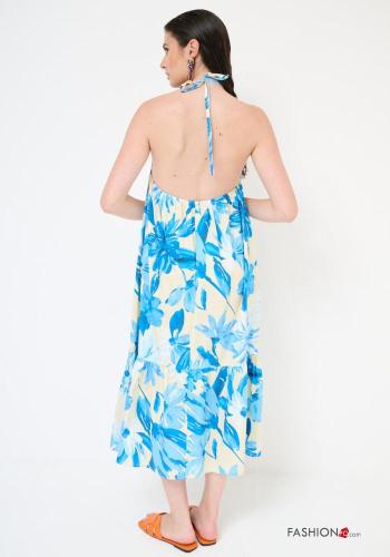 Abito in Cotone senza maniche scollato sulla schiena Fantasia floreale con fiocco - ph 3