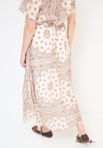 Gonna in Cotone Fantasia paisley con elastico - ph 3