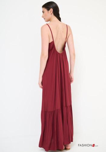ärmellos rückenfrei lange Kleid mit Volants - ph 2