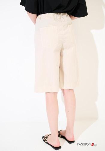 Bermuda in Cotone al ginocchio con elastico con zip con bottoni con tasche - ph 3