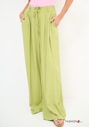 Pantalones wide leg con bolsillos con elástico - ph 2