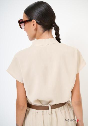 Blusa maniche corte con bottoni - ph 2