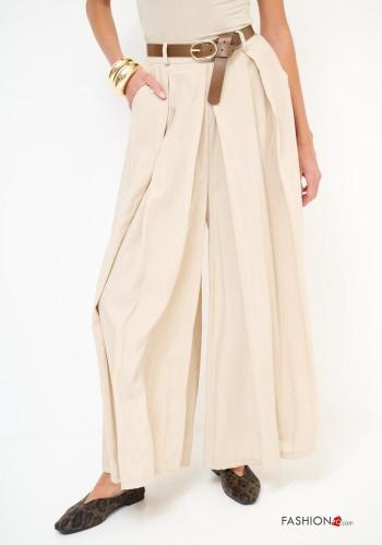 Pantalone wide leg con cintura con tasche - ph 2