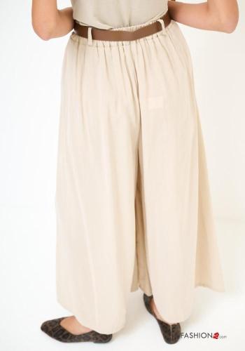 Pantalone wide leg con cintura con tasche - ph 3