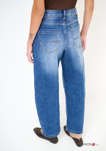 Jeans in Cotone denim con tasche con bottoni con zip - ph 5