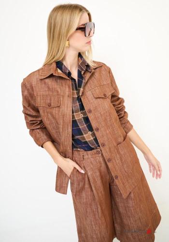 Giacca in Cotone maniche lunghe con colletto con bottoni con tasche - ph 2