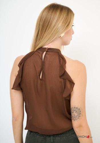 ärmellos Top mit Volants mit Knöpfen - ph 4