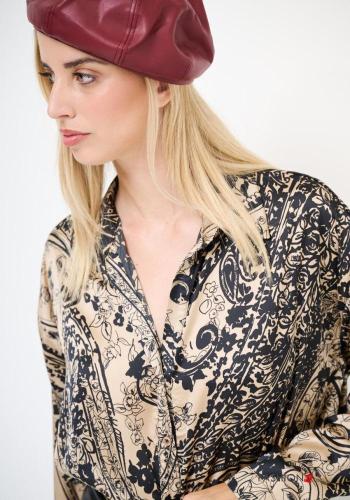 Paisley Muster lange ärmel mit kragen Hemd mit Knöpfen - ph 2
