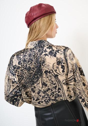 Paisley Muster lange ärmel mit kragen Hemd mit Knöpfen - ph 3