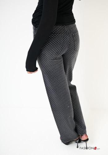 Jeans aus Baumwolle mit Strasssteinen - ph 3