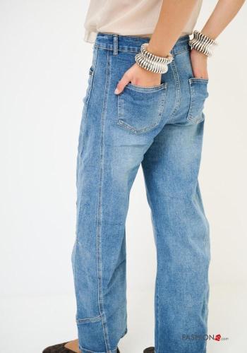 Jeans in Cotone denim con strass - ph 3