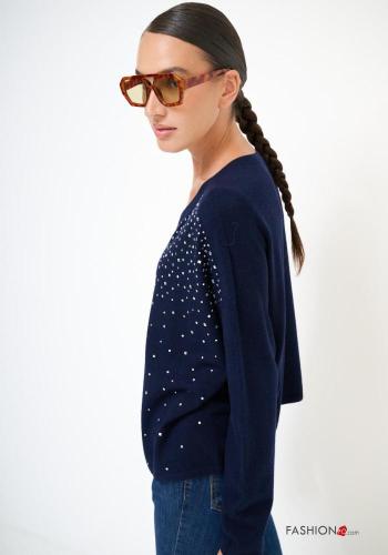 Jersey de Mezcla de Lana manga larga cuello redondo con brillantes - ph 3