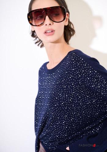 Jersey de Mezcla de Lana manga larga cuello redondo con brillantes - ph 2