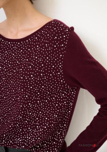 Strickpullover aus Wollmischung mit Strasssteinen - ph 2