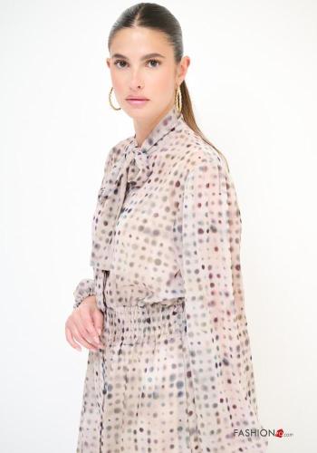 gepunktet Kleid mit Schleife - ph 2