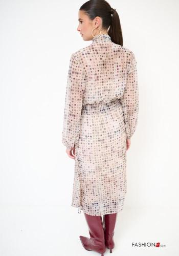 gepunktet Kleid mit Schleife - ph 3