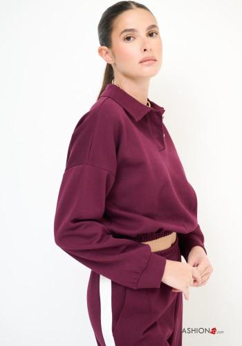 Felpa in Cotone maniche lunghe con colletto con bottoni con elastico - ph 3