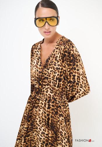 Animal print Dress with v-neck - ph 2