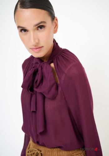 Blusa de Mezcla de Lana manga larga con lazo - ph 2