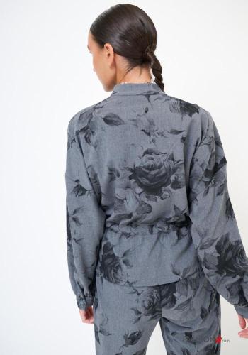 Leaf print Jacket with pockets - ph 3