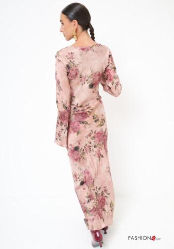 Blumenmuster Meerjungfrau-Stil Kleid mit Schleife - ph 3
