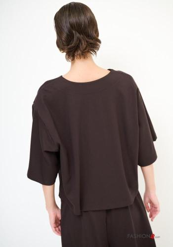 T-shirt oversize girocollo maniche a tre quarti - ph 2