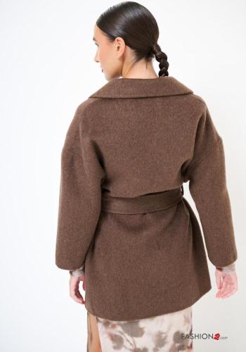 Cappotto in Misto Lana con tasche con cintura in stoffa - ph 3