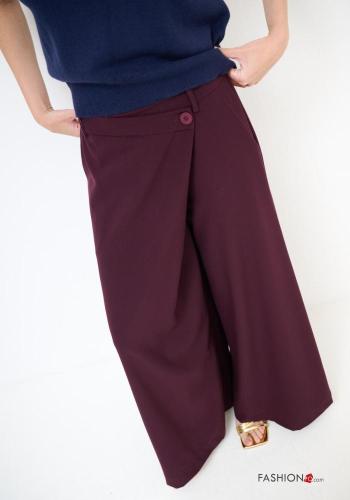 Pantalone wide leg con bottoni con tasche - ph 2