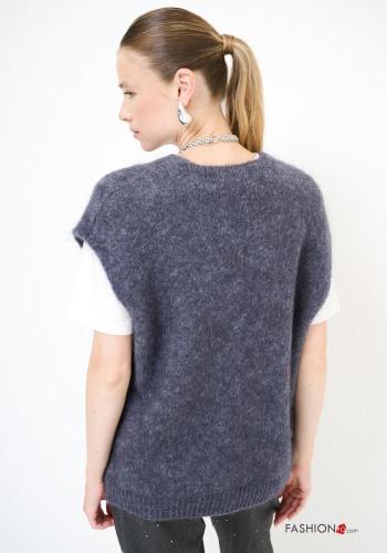 Gilet en Mélange de Laine sans manches à boutons à col en V - ph 3