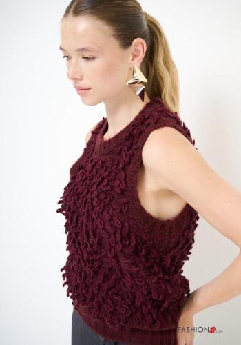 sleeveless crew neck Wool Mix Sweater - ph 2