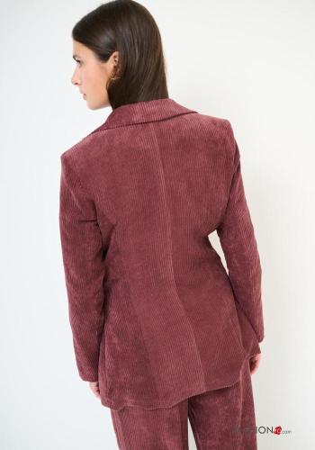 Blazer maniche lunghe in velluto costine con bottoni - ph 2
