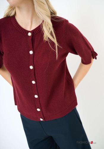 short sleeve crew neck Cardigan with buttons - ph 2