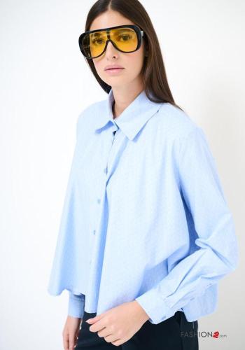 Patterned long sleeve with collar Cotton Shirt with buttons - ph 2