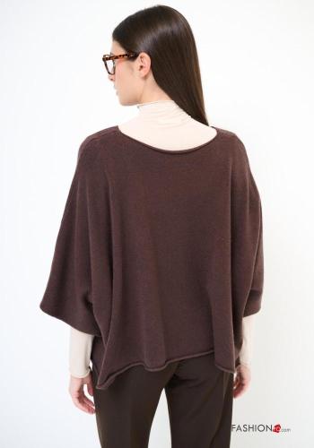 Oversize u-boot ausschnitt Strickpullover 3/4 ärmel - ph 3