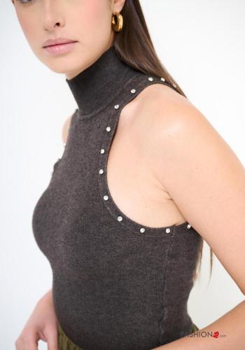 Dolcevita senza maniche con strass - ph 2