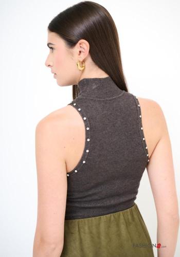 Dolcevita senza maniche con strass - ph 3
