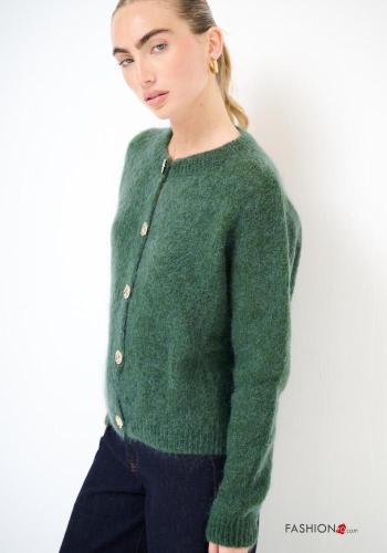 Cardigan in Misto Lana maniche lunghe girocollo con bottoni - ph 3