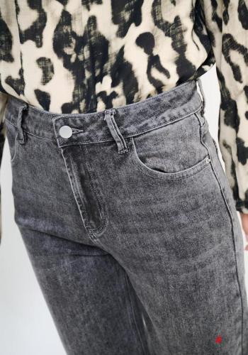 Jeans in Cotone denim a zampa con tasche con bottoni con zip - ph 2