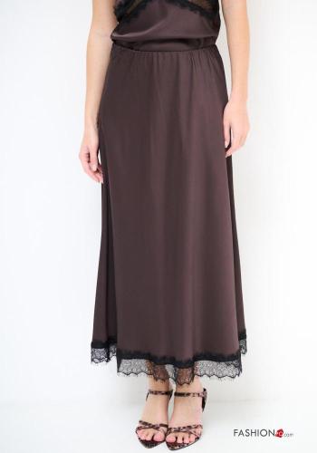 lace trim satin Skirt with elastic - ph 2
