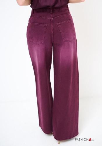 wide leg Cotton Trousers with buttons with zip - ph 4