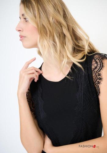 Body sans manches détail dentelle col rond - ph 2