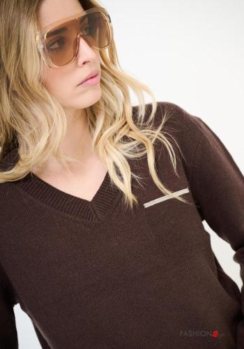 Maglione in Lana maniche lunghe scollo a V - ph 2