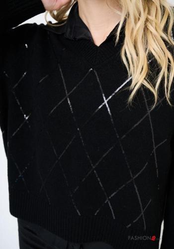 Jersey de Lana manga larga Estampado Geométrico con cuello en v - ph 2