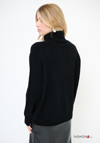 Maglione in Lana maniche lunghe a collo alto con strass - ph 3