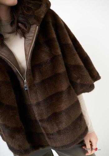 Cappotto pelliccia sintetica con cappuccio - ph 2