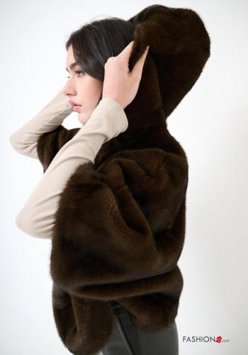 Cappotto pelliccia sintetica con cappuccio - ph 3