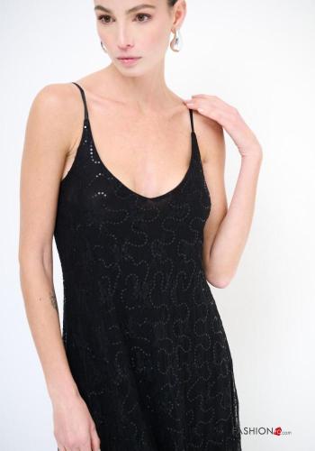 Embroidered adjustable sleeveless Dress with sequins with lining - ph 2