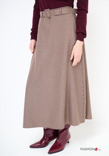 Gonna vita alta Fantasia geometrica con cintura - ph 2